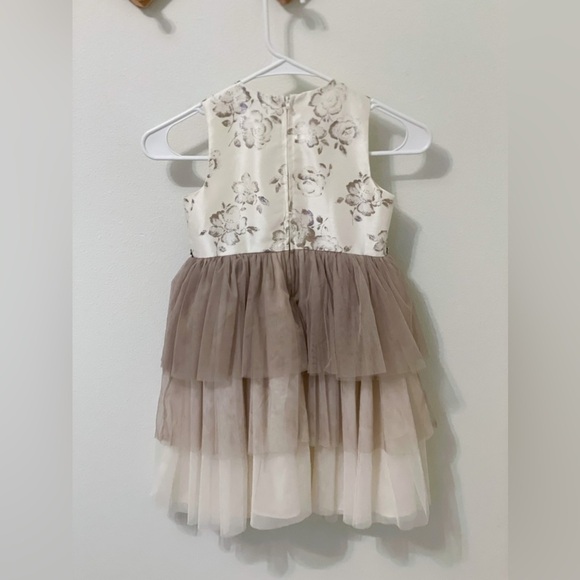 Bonnie Jean | Girls Chic Floral Dress with Layered Skirt - Picture 3 of 3